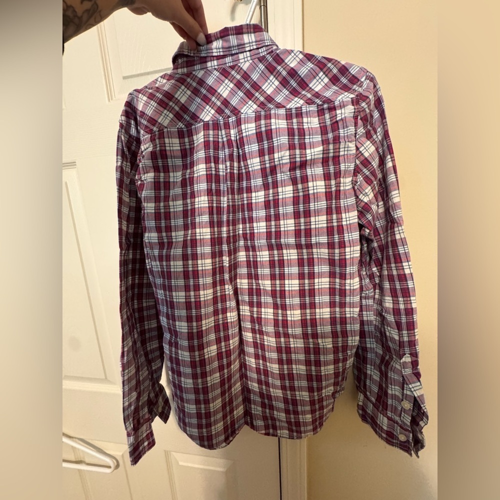 Warp + Weft Red and Blue Plaid Shirt - Picture 4 of 5